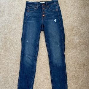 Madewell size 24 10” high rise skinny jeans